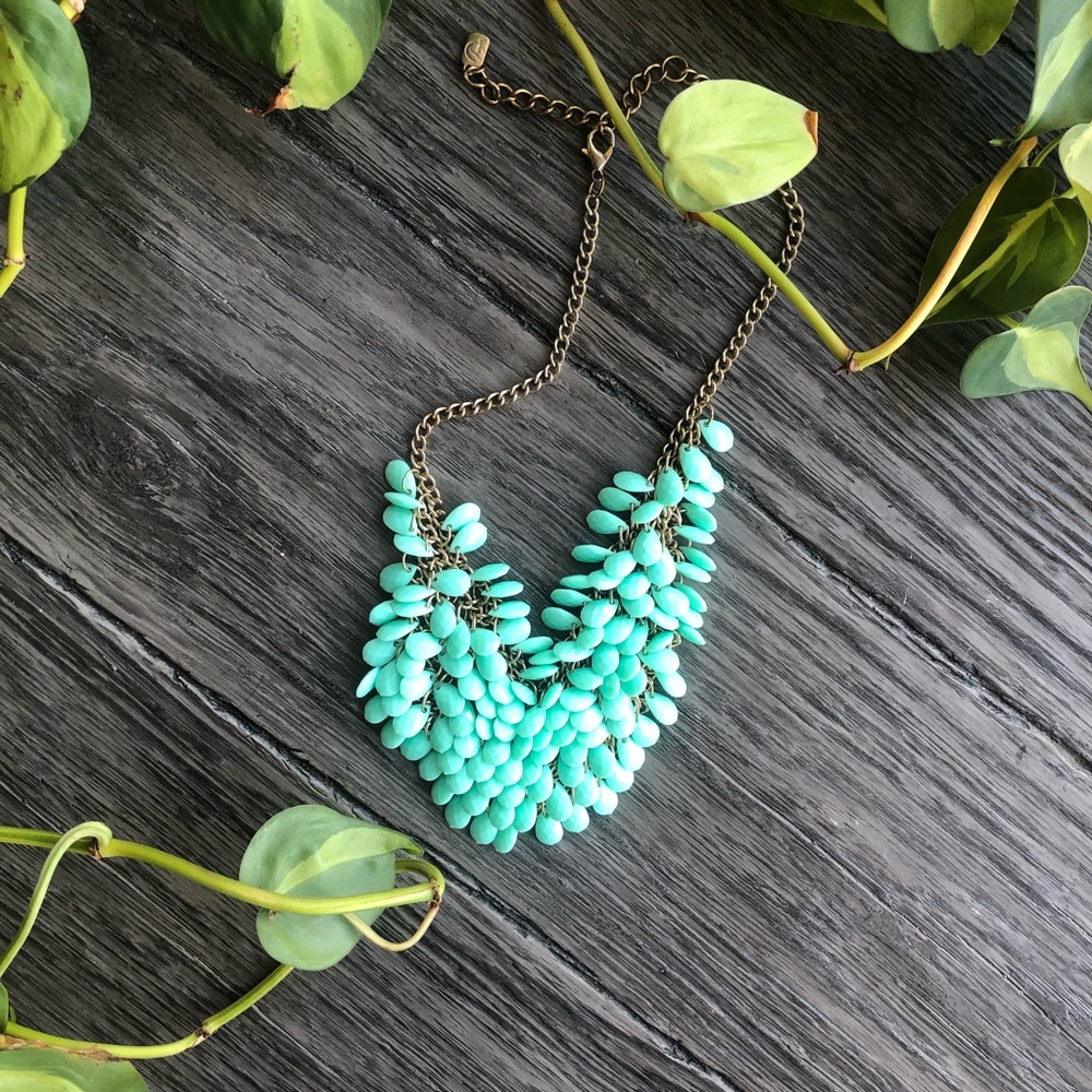 Francesca’s Green Teal Beaded Necklace